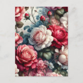 Zeitlose Rose Floraler Charme Postkarte (Vorderseite)