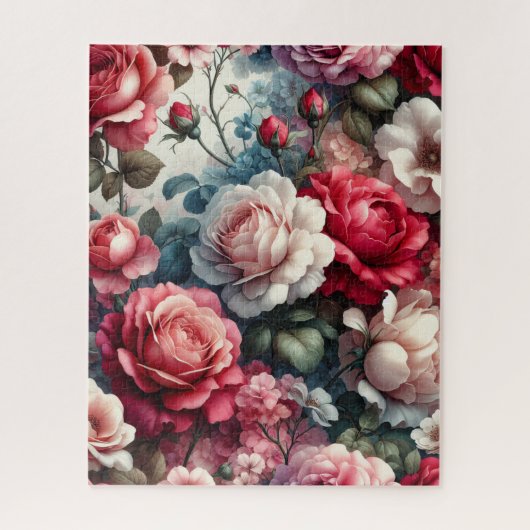 Zeitlose Rose Floraler Charme Puzzle (Vertikal)
