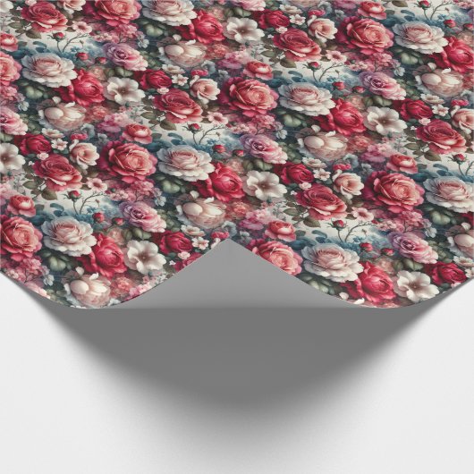 Zeitlose Rose Geschenkpapier (Ecke)