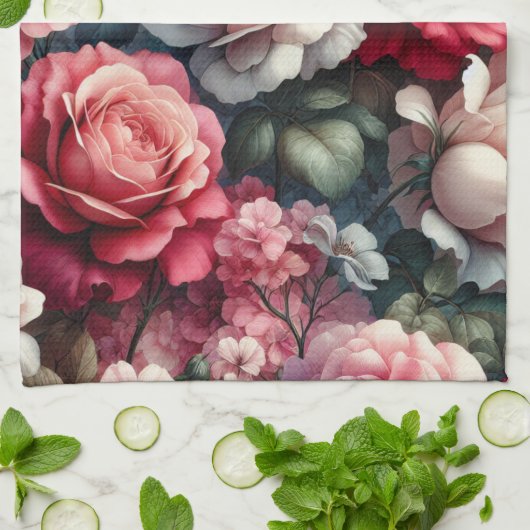 Zeitlose Rose Geschirrtuch (Gefaltet)