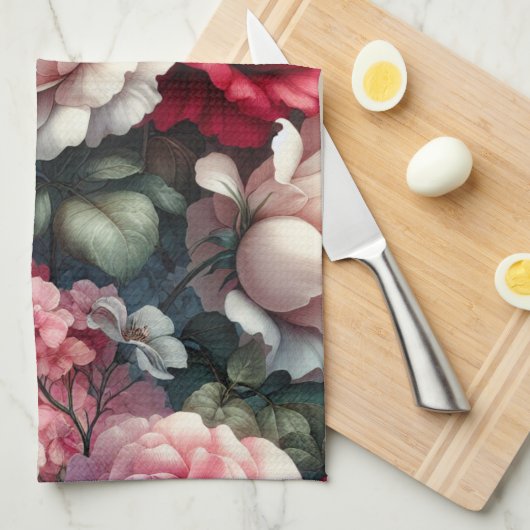 Zeitlose Rose Geschirrtuch (Viertel Falte)