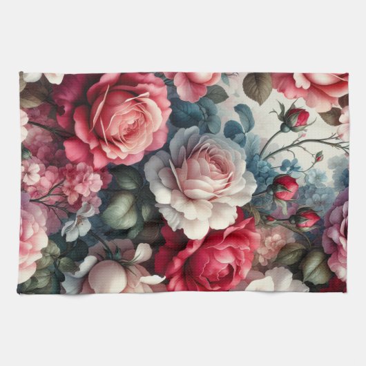 Zeitlose Rose Geschirrtuch (Horizontal)