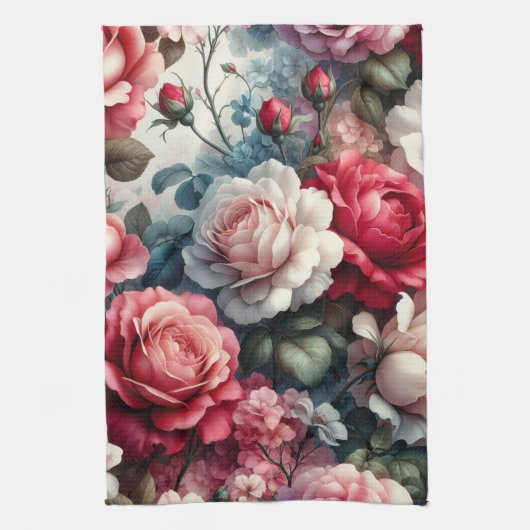 Zeitlose Rose Geschirrtuch (Vertikal)