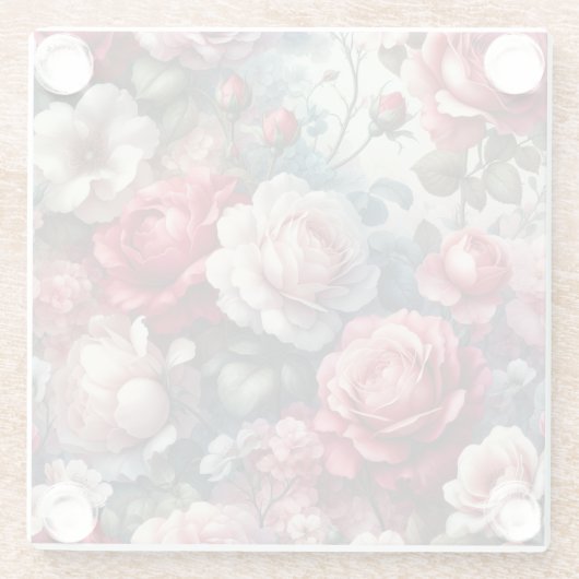 Zeitlose Rose Glasuntersetzer (Rückseite)