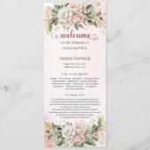 Zeitlose Rose-Gold-Blumen- und Grünzeug-Programmhe Programm (Vorderseite)