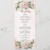Zeitlose Rose-Gold-Blumen- und Grünzeug-Programmhe Programm (Rückseite)