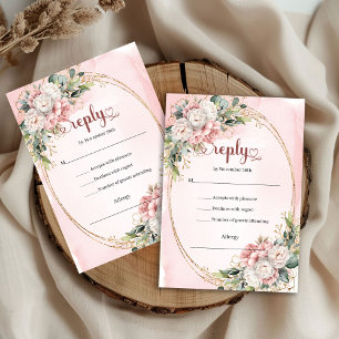 Zeitlose Rose Gold Dusty Pink Hochzeits-RSVP-Karte RSVP Karte