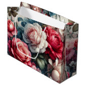 Zeitlose Rose Große Geschenktüte (Vorderseite Schrägansicht)
