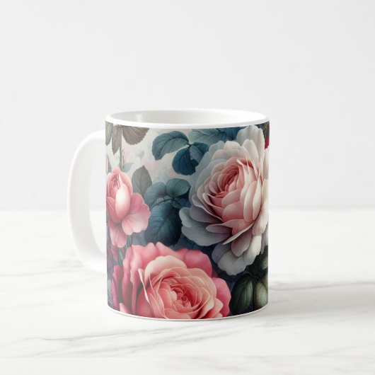 Zeitlose Rose Kaffeetasse (Vorderseite Links)