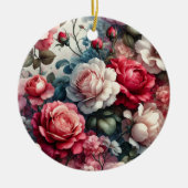 Zeitlose Rose Keramik Ornament (Vorne)