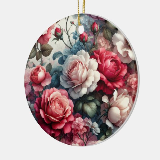 Zeitlose Rose Keramik Ornament (Links)