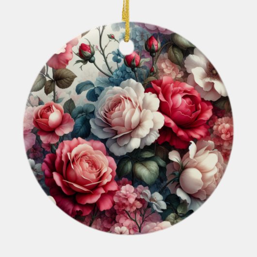 Zeitlose Rose Keramik Ornament (Hinten)