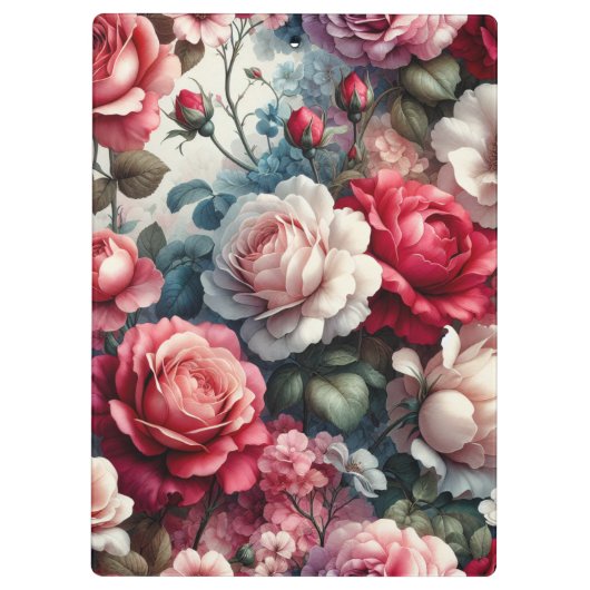Zeitlose Rose Klemmbrett (Rückseite)