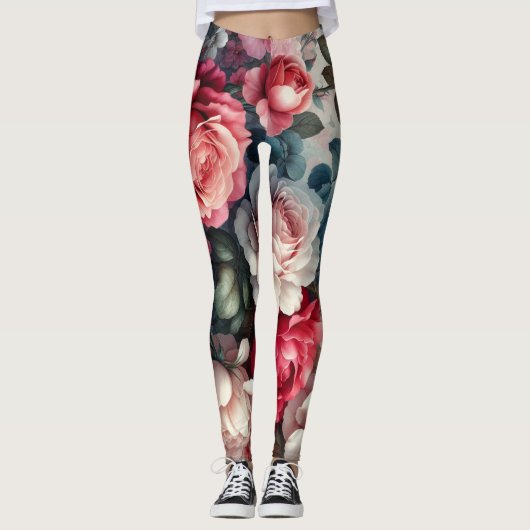 Zeitlose Rose Leggings (Vorderseite)