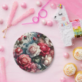 Zeitlose Rose Pappteller (Party)