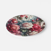 Zeitlose Rose Pappteller (Schrägansicht)