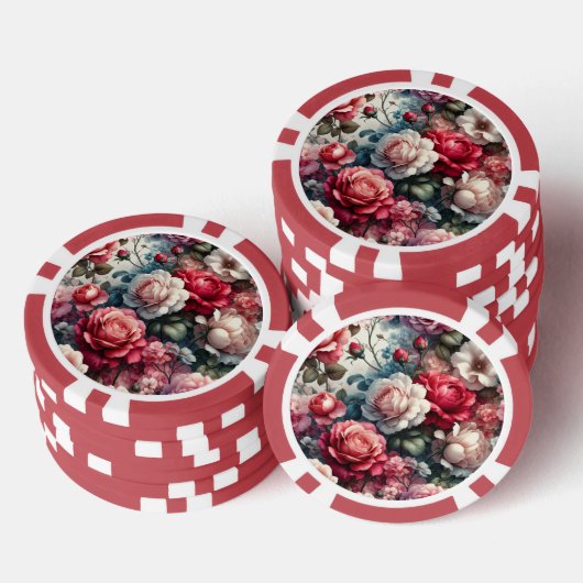 Zeitlose Rose Pokerchips (Stapel)