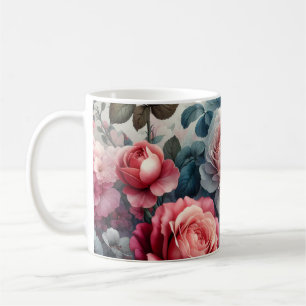 Zeitlose Rosenblüten-Charm Kaffeetasse