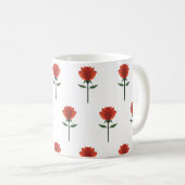 Zeitlose Rote Rose Kaffeetasse (VorderseiteRechts)