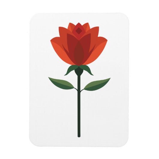 Zeitlose Rote Rose Magnet (Vertikal)
