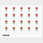 Zeitlose Rote Rose Quadratischer Aufkleber (Blatt)