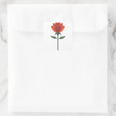 Zeitlose Rote Rose Quadratischer Aufkleber (Tasche)