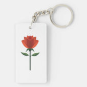 Zeitlose Rote Rose Schlüsselanhänger (Rückseite)