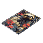 Zeitlose Ruhe: Vintager Faultier mit Rotem Flug Notizblock (Linke Seite)