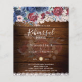 Zeitlose rustikale Blue Burgundy Blumenzange Hochz (Vorderseite)