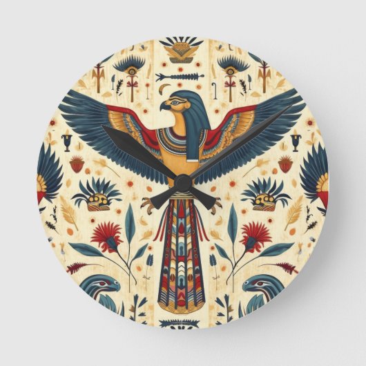 "Zeitlose Sande ägyptische Mauer-Uhr" Runde Wanduhr (Vorderseite)