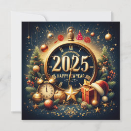 Zeitlose Schätze: Begrüßung 2025 in Golden Splen Feiertagskarte