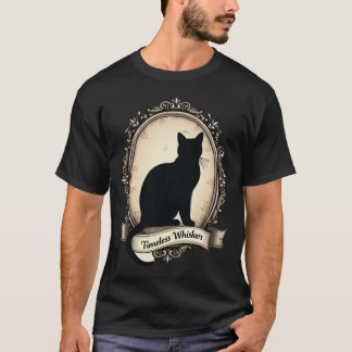 Zeitlose Schnurrhaare Elegante schwarze Katze T-Shirt