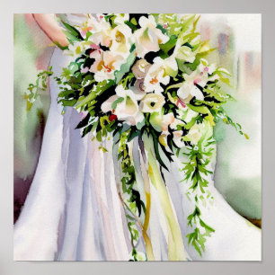Zeitlose Schönheit, Bridal Cascading Bouquet 1, Poster