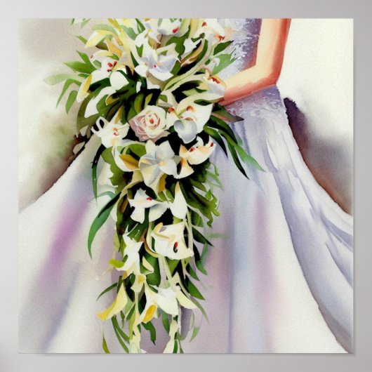 Zeitlose Schönheit, Bridal Cascading Bouquet 2, Poster (Vorne)