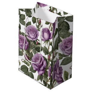 "Zeitlose Schönheit: Lila Provinz-Rosen im Vintage Mittlere Geschenktüte