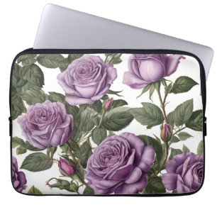 "Zeitlose Schönheit: Lila Vintage Rose der Provinz Laptopschutzhülle