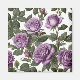 "Zeitlose Schönheit: Lila Vintage Rose der Provinz Magnet