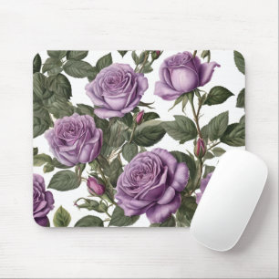 "Zeitlose Schönheit: Lila Vintage Rose der Provinz Mousepad