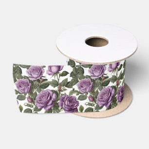"Zeitlose Schönheit: Lila Vintage Rose der Provinz Satinband