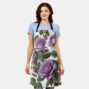 "Zeitlose Schönheit: Lila Vintage Rose der Provinz Schürze