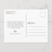 Zeitlose Schwarz-Weiß-Elegante Hochzeit Vielen Dan Postkarte (Rückseite)