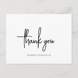 Zeitlose Schwarz-Weiß-Elegante Hochzeit Vielen Dan Postkarte