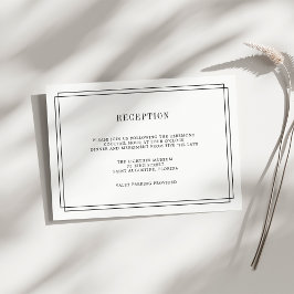 Zeitlose Schwarz/Weiß-Empfang-Karte Einladung