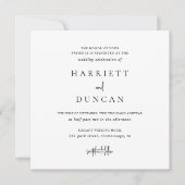 Zeitlose Schwarz-Weiß-Hochzeit Einladung (Vorderseite)