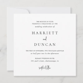 Zeitlose Schwarz-Weiß-Hochzeit Einladung