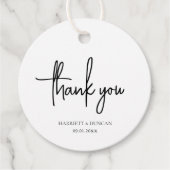 Zeitlose Schwarz-Weiß-Hochzeit Geschenkanhänger (Vorderseite)