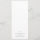 Zeitlose Schwarz-Weiß-Hochzeit Menükarte (Rückseite)