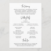 Zeitlose Schwarz-Weiß-Hochzeit Programm (Rückseite)