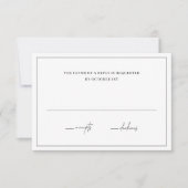 Zeitlose Schwarz-Weiß-Hochzeit RSVP Karte (Vorderseite)