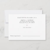 Zeitlose Schwarz-Weiß-Hochzeit RSVP Karte (Rückseite)